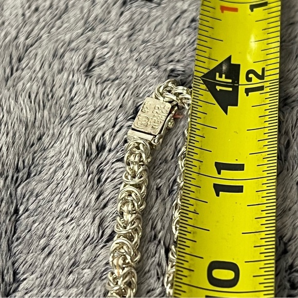 Solid Silver Byzantine Chain Necklace 56.68g TS-212 Mexico - Picture 5 of 7